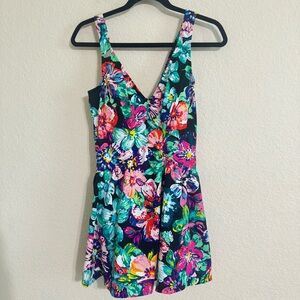Vibrant Floral Women's One Piece Swimsuit dress